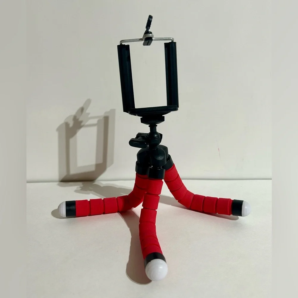 Octopus Adjustable Tripod Stand 3 Legs Flexible Phone Holder Camera Bracket Red